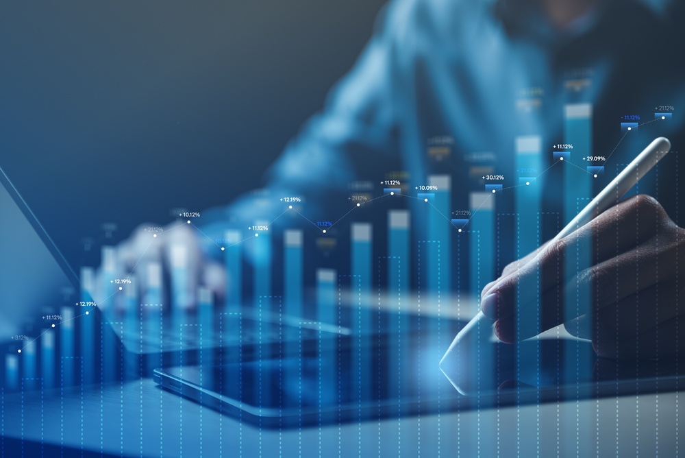 Business growth analytics and financial charts